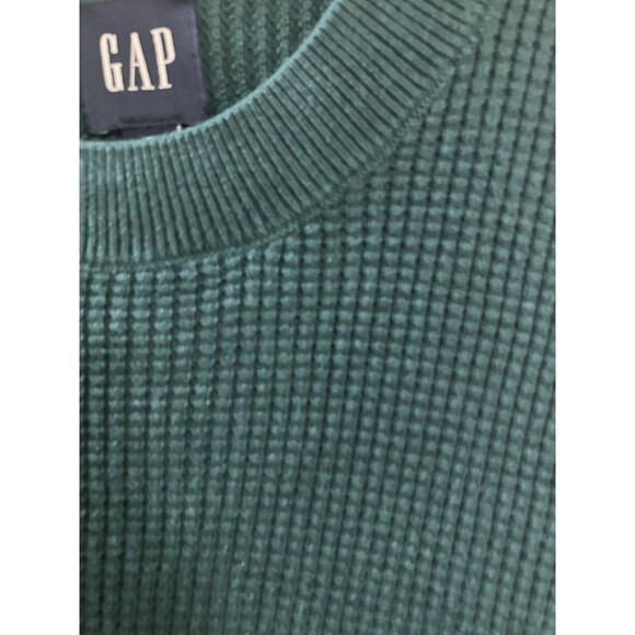 GAP Men's Textured Sweater Size S Small Sea Moss Green Pullover Casual Warm - Picture 9 of 13
